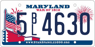 MD license plate 5BL4630