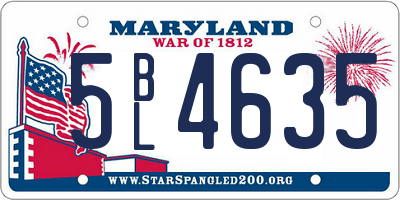 MD license plate 5BL4635