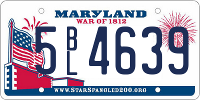 MD license plate 5BL4639