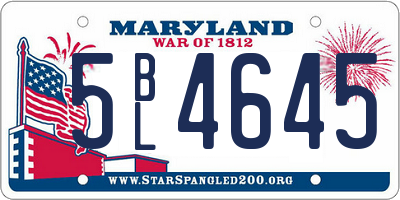MD license plate 5BL4645