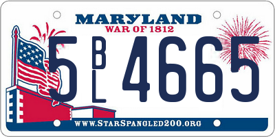 MD license plate 5BL4665