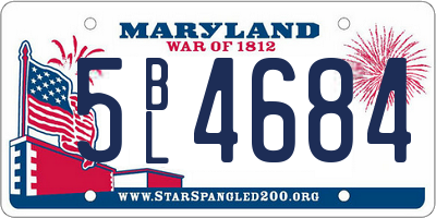MD license plate 5BL4684