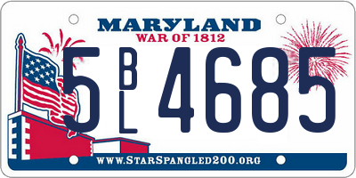 MD license plate 5BL4685