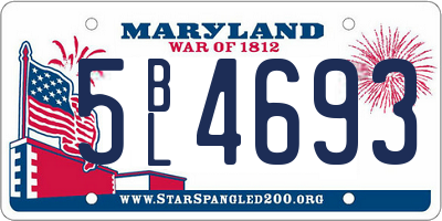 MD license plate 5BL4693