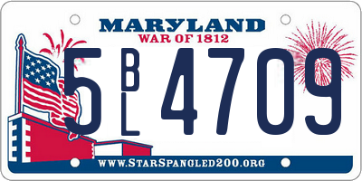 MD license plate 5BL4709