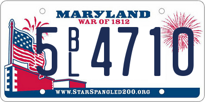 MD license plate 5BL4710