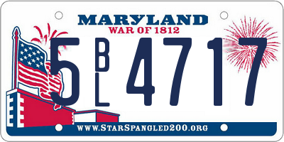 MD license plate 5BL4717