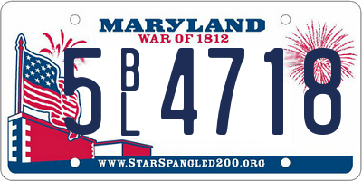 MD license plate 5BL4718