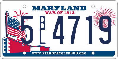 MD license plate 5BL4719