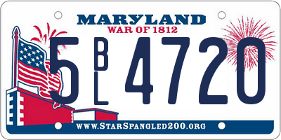 MD license plate 5BL4720