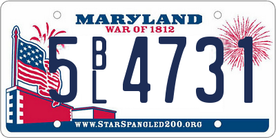 MD license plate 5BL4731