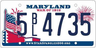 MD license plate 5BL4735