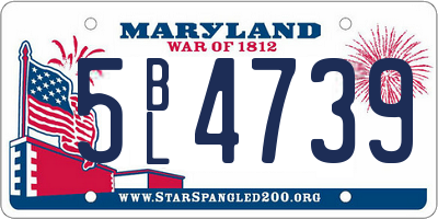 MD license plate 5BL4739