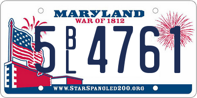 MD license plate 5BL4761
