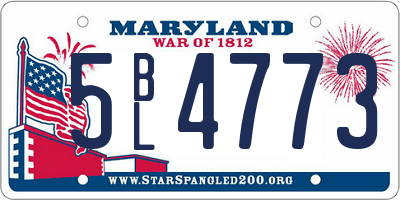 MD license plate 5BL4773