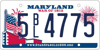 MD license plate 5BL4775