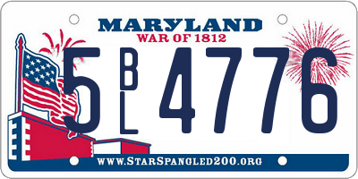 MD license plate 5BL4776