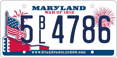 MD license plate 5BL4786