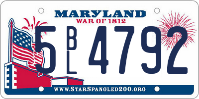 MD license plate 5BL4792