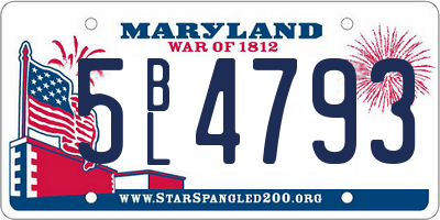 MD license plate 5BL4793