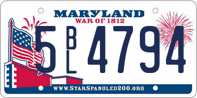 MD license plate 5BL4794
