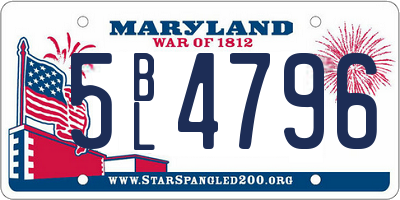 MD license plate 5BL4796