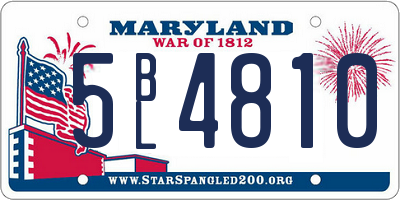 MD license plate 5BL4810