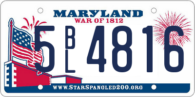MD license plate 5BL4816