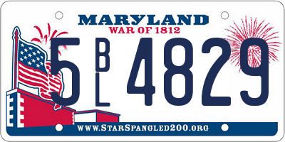 MD license plate 5BL4829