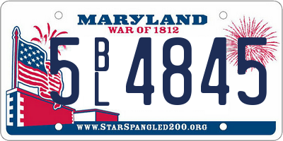 MD license plate 5BL4845