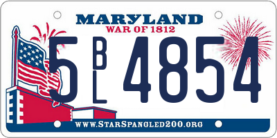 MD license plate 5BL4854