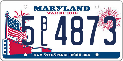 MD license plate 5BL4873