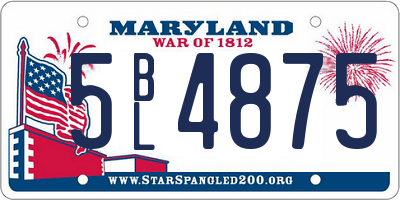 MD license plate 5BL4875