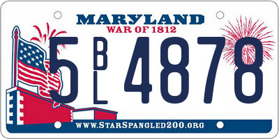 MD license plate 5BL4878