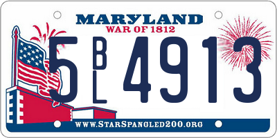 MD license plate 5BL4913