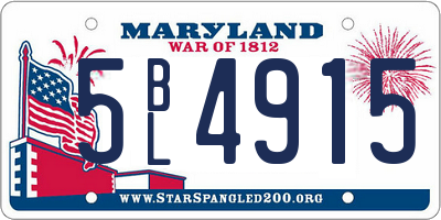 MD license plate 5BL4915