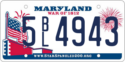 MD license plate 5BL4943