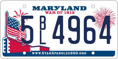 MD license plate 5BL4964