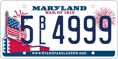MD license plate 5BL4999