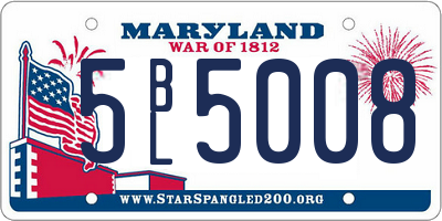 MD license plate 5BL5008