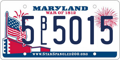 MD license plate 5BL5015
