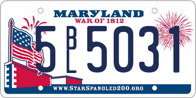 MD license plate 5BL5031
