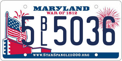MD license plate 5BL5036