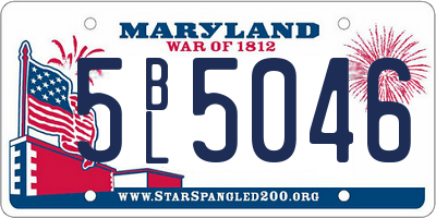 MD license plate 5BL5046