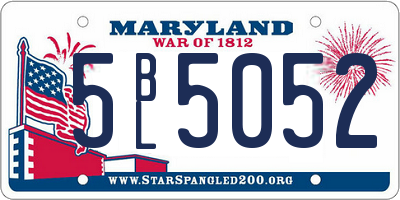 MD license plate 5BL5052