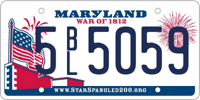 MD license plate 5BL5059