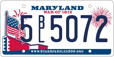 MD license plate 5BL5072