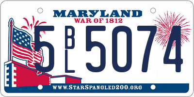 MD license plate 5BL5074