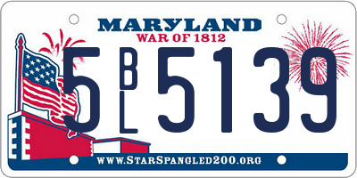 MD license plate 5BL5139
