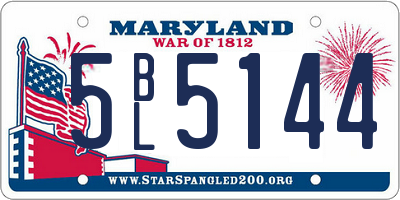 MD license plate 5BL5144